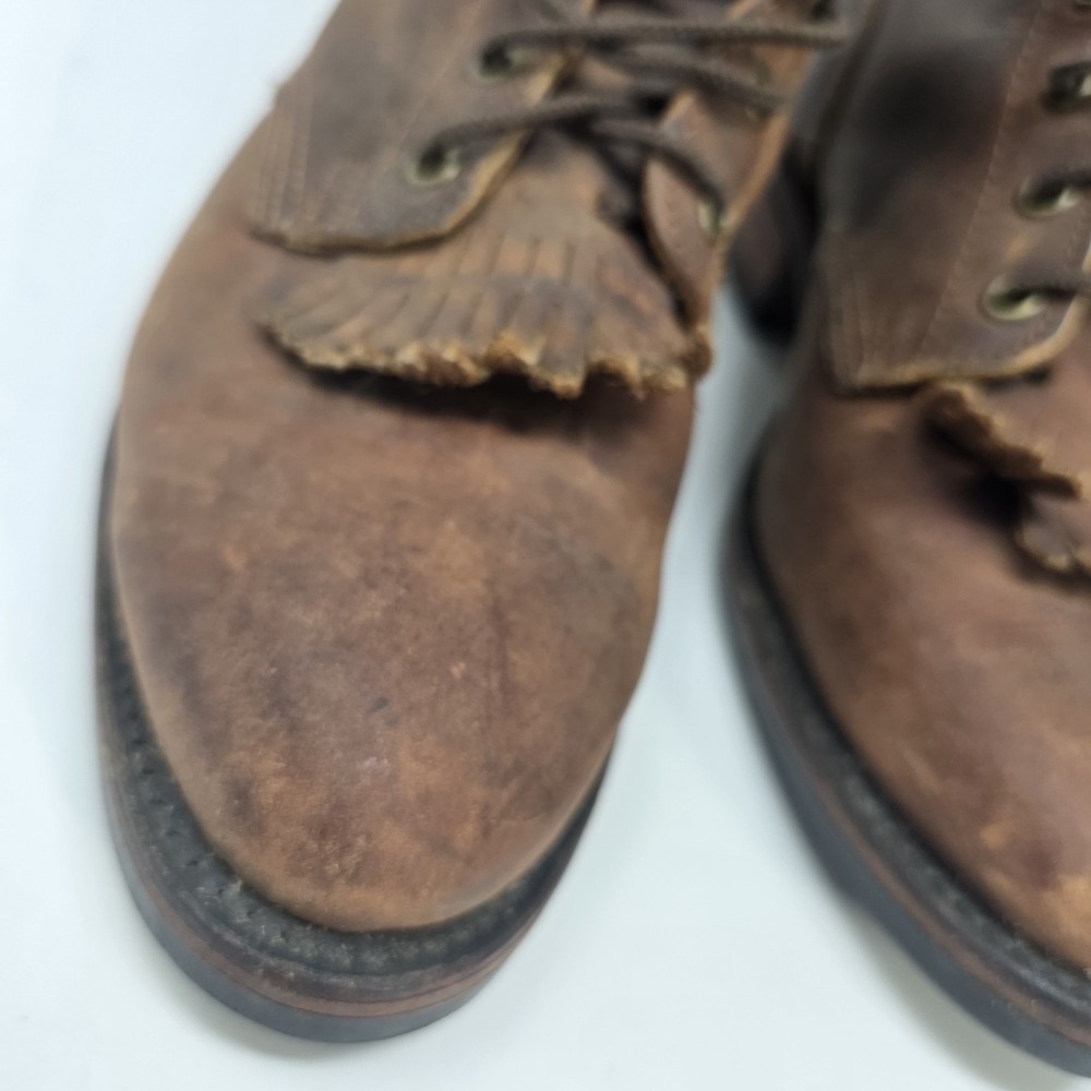 Santa Fe Boot Company Packer Logger 10 EE Work Lace Up WIDE Boots Brown Leather - Picture 5 of 16